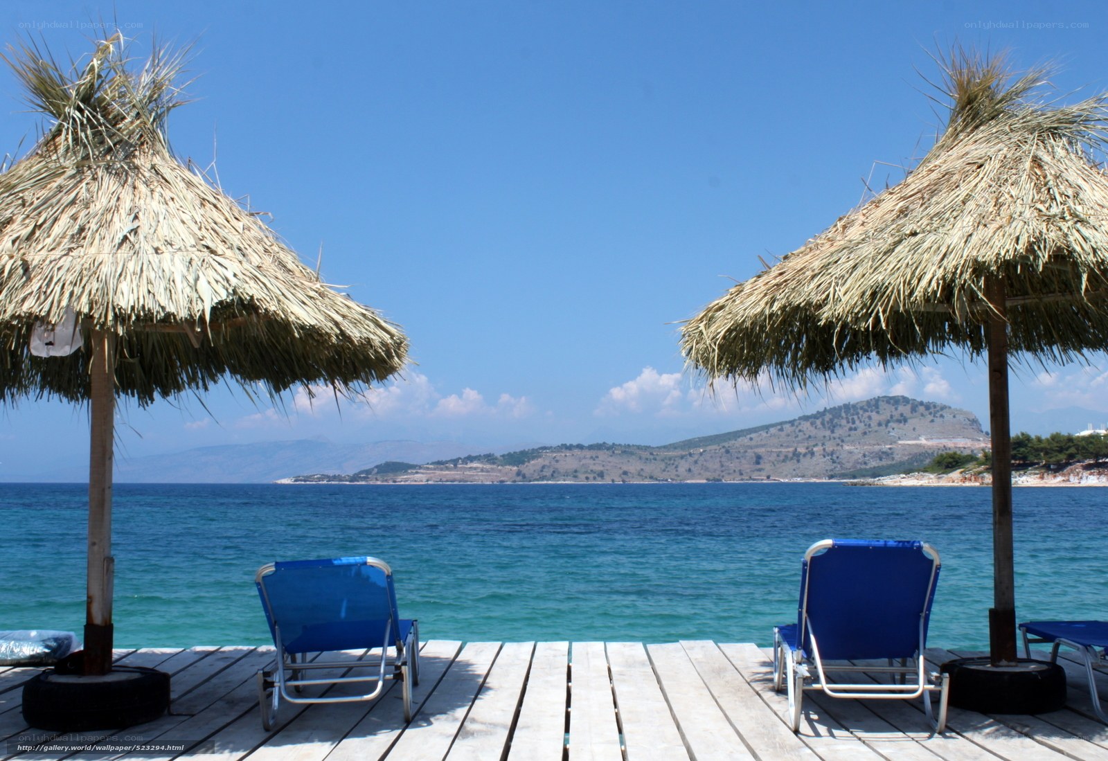 Beach chairs with ocean view