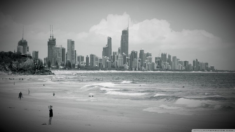 beach city skyline view