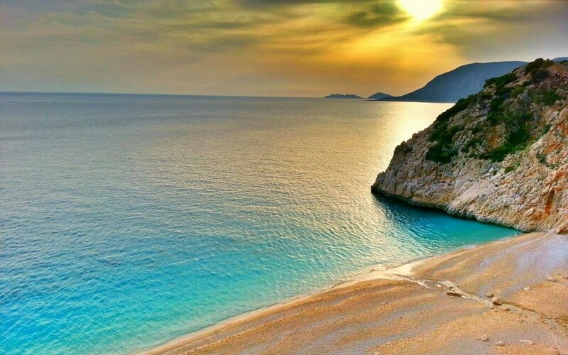 Beach Cove at Sunset — Blue