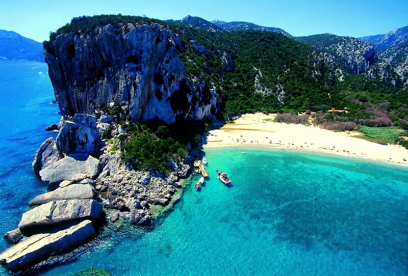 Beach Cove with Cliffs — Blue, Serene