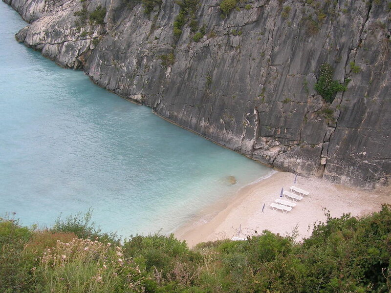 Beach Cove with Cliffs — Blue