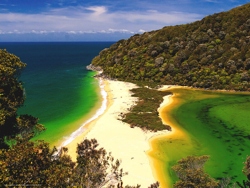 Beach Cove with Green Water — Serene