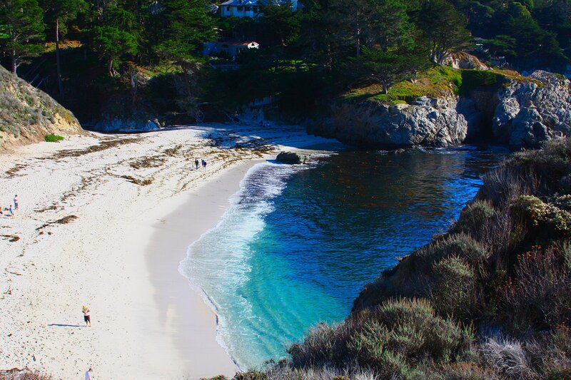 Beach Cove with Waves — Blue, Serene
