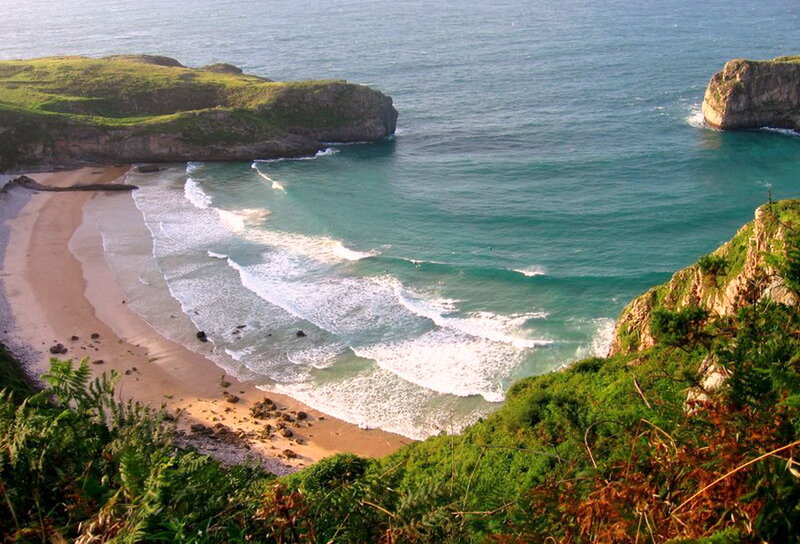 Beach Cove with Waves — Green