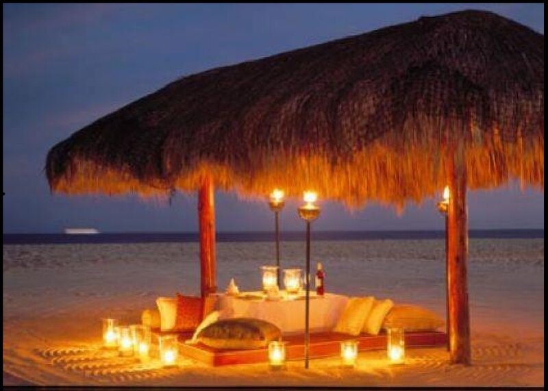 Beach Dinner Setup — Brown