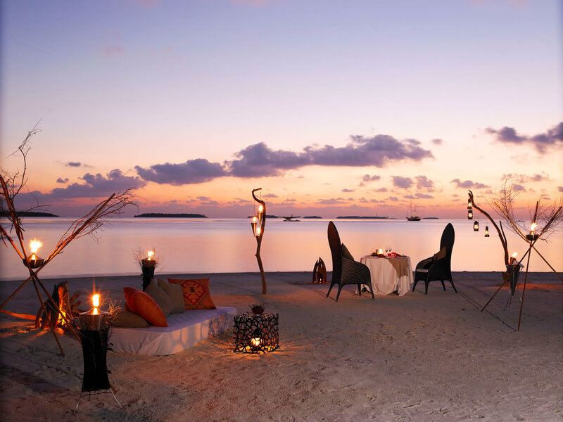Beach Dinner Setup — Orange