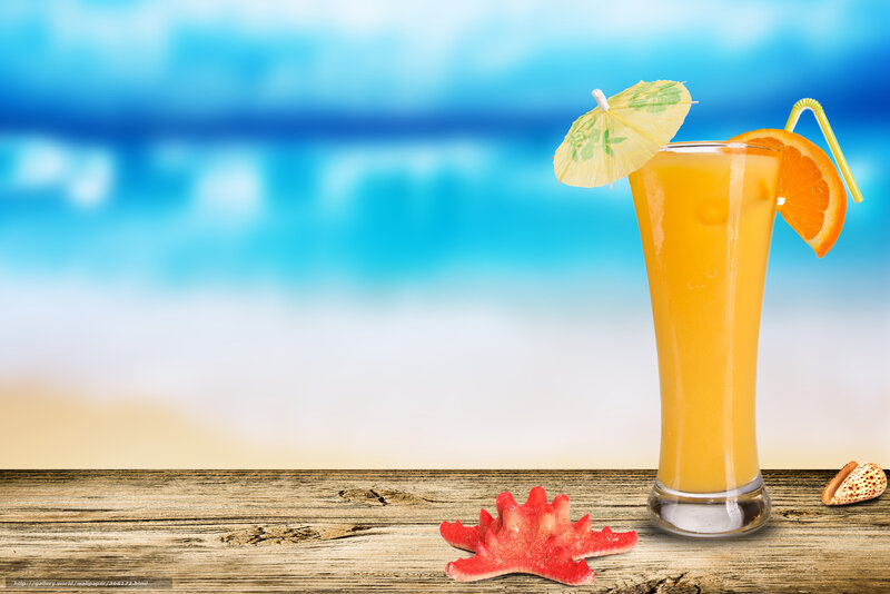 beach drink with umbrella