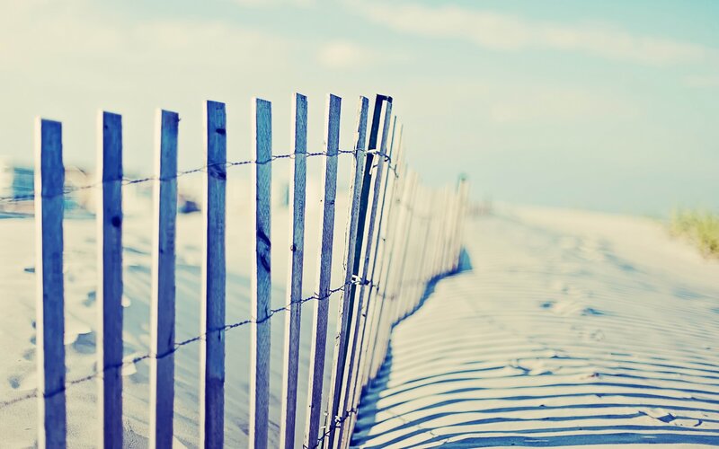 beach fence on a sunny day