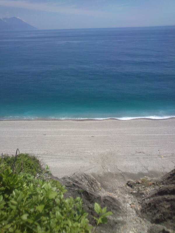 Beach from Cliff View — Blue, Serene