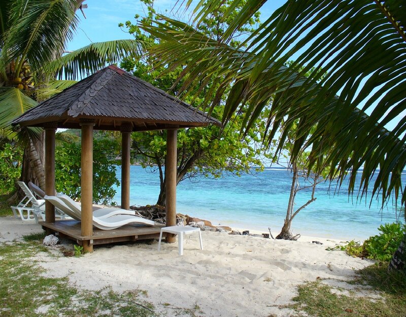 Beach Gazebo with Lounge Chairs