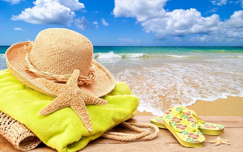 Beach Hat and Towel