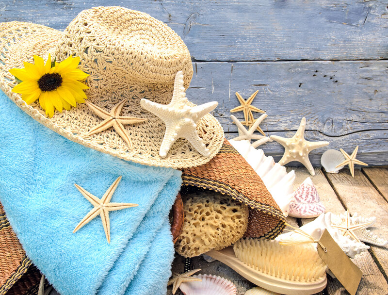 Beach Hat with Towel