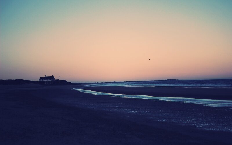 Beach House at Dusk — Blue