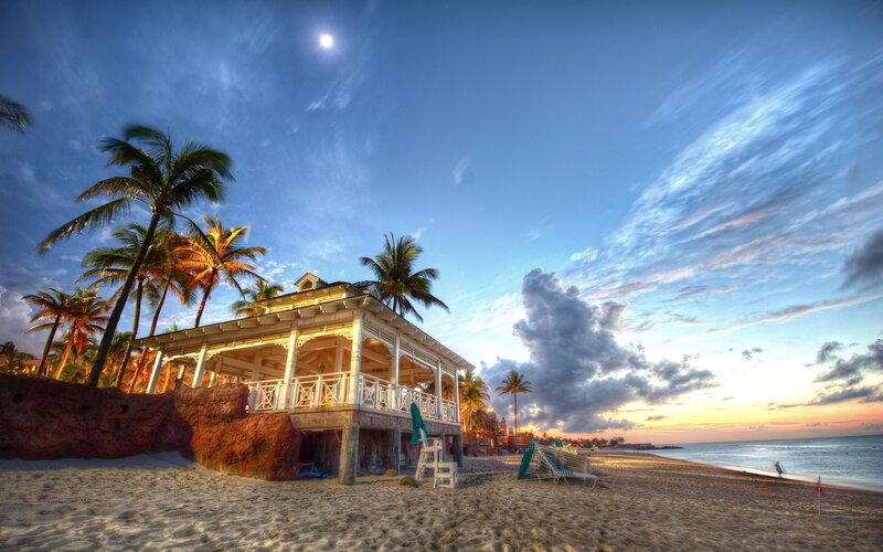 Beach House at Sunset