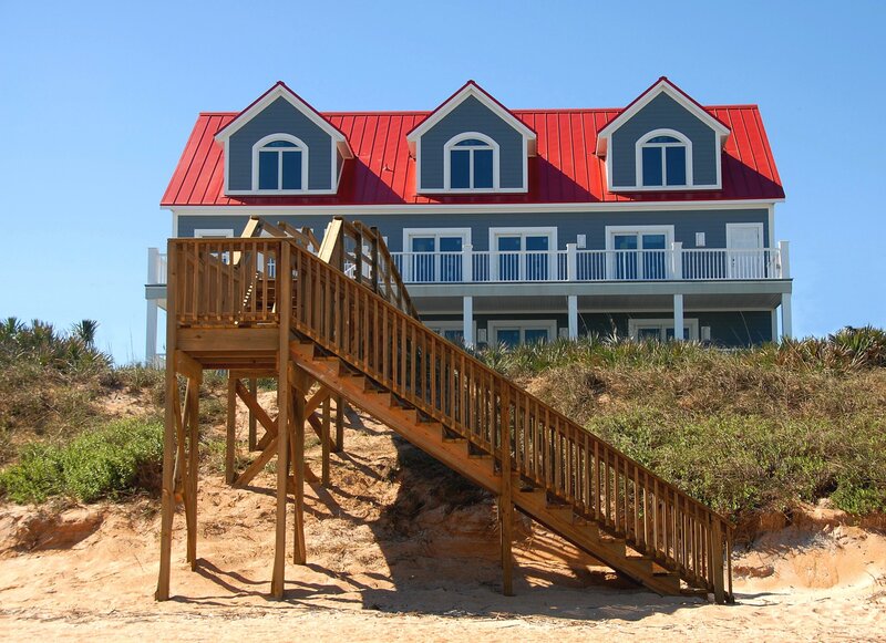 Beach House with Stairs