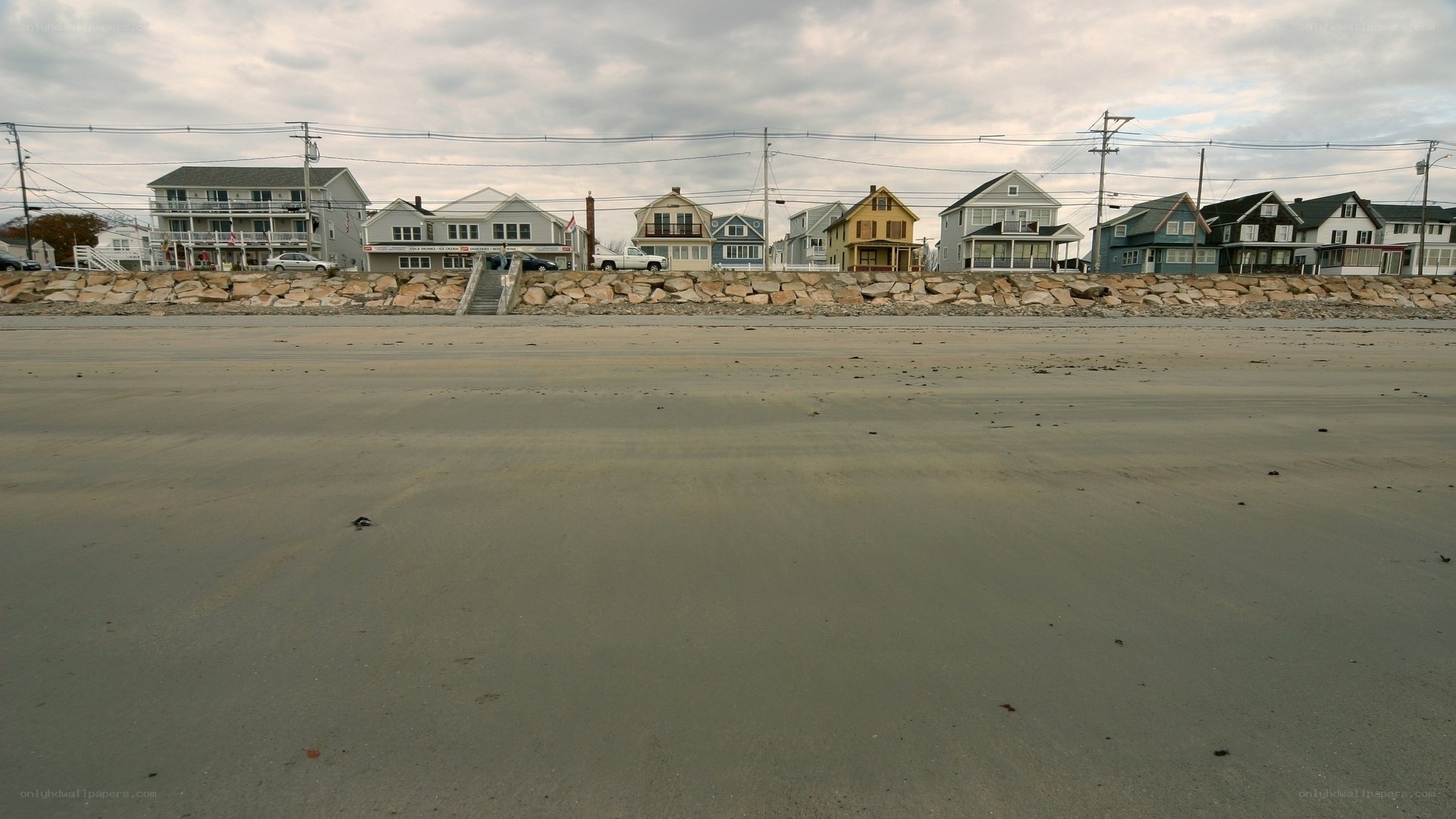 beach houses in coastal town