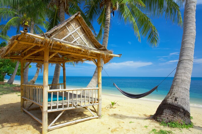 Beach Hut and Hammock — Blue
