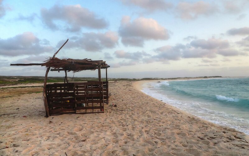 Beach Hut on Sand — Blue