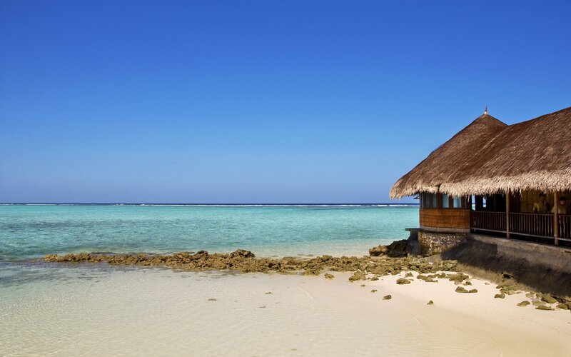 Beach hut on tropical island