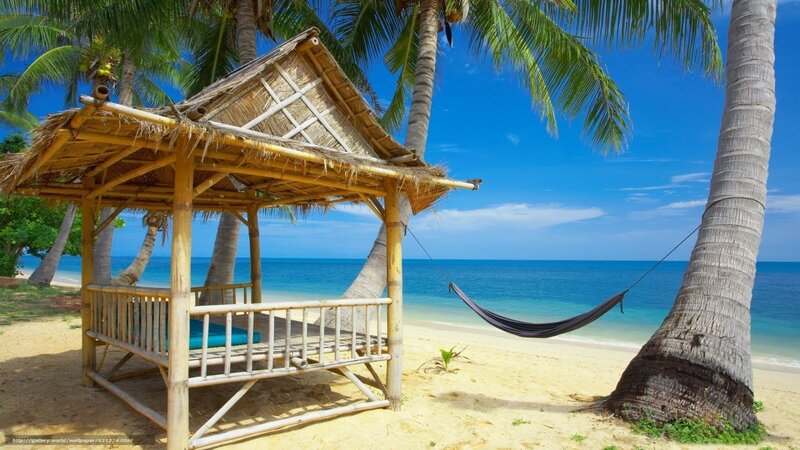 Beach Hut with Hammock — Blue