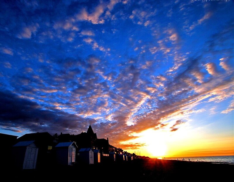 Beach Huts at Sunset