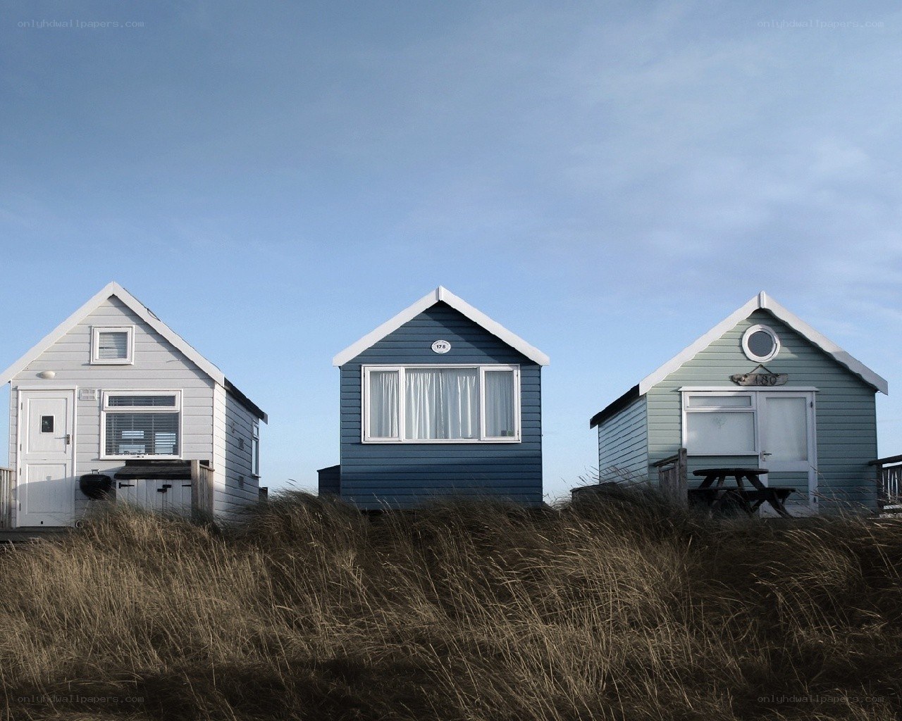Beach huts on a dune