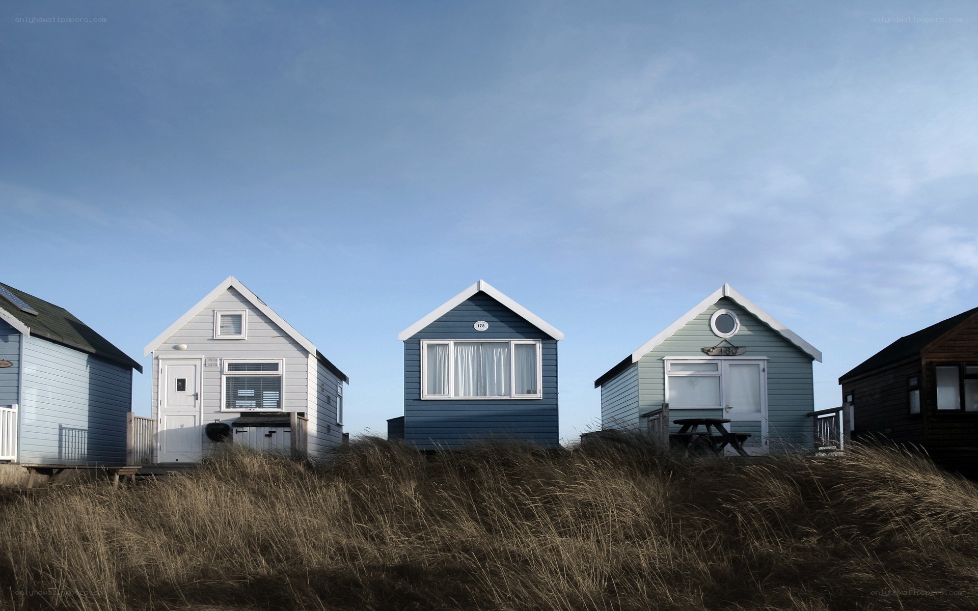 Beach huts on a dune