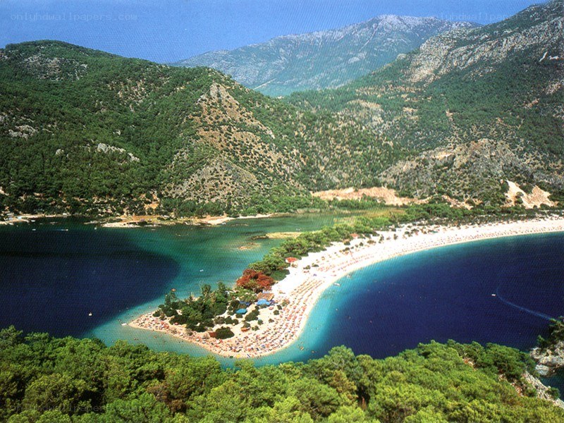 beach in a mountain cove
