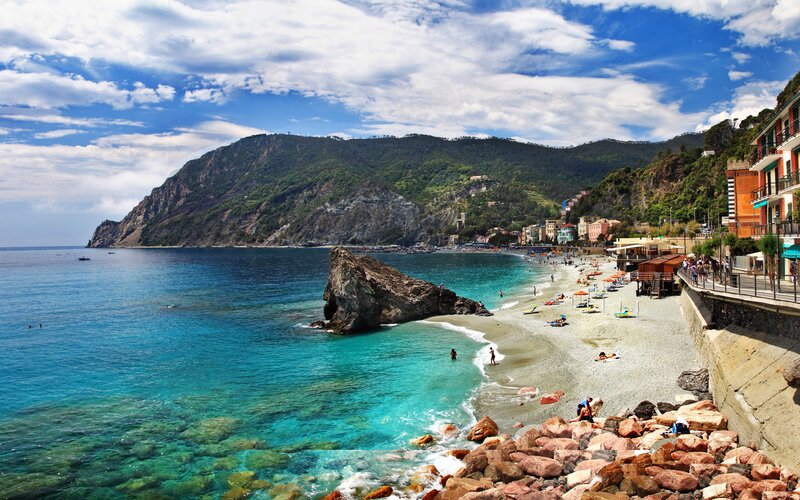 Beach in Italian Riviera