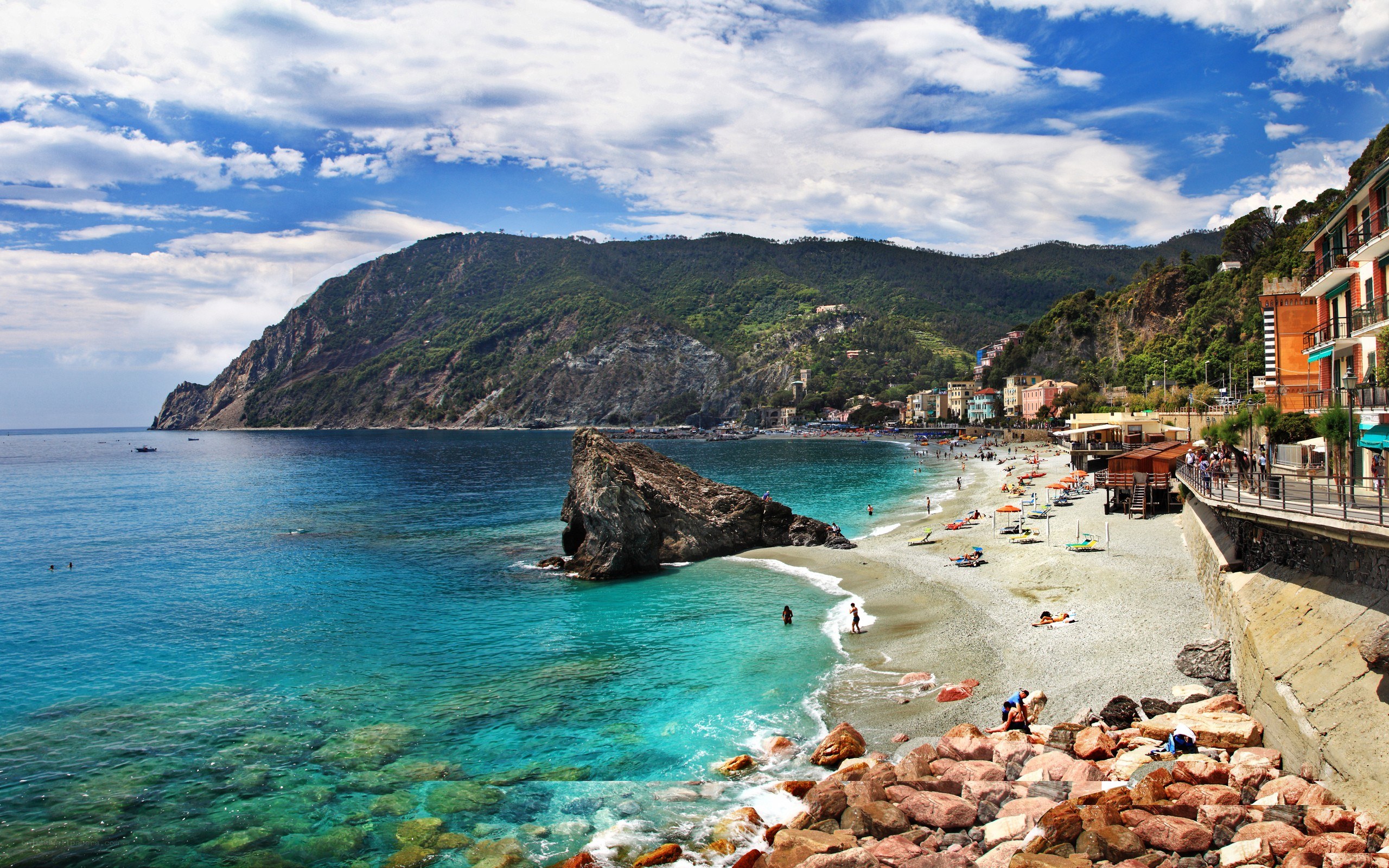 Beach in Italian Riviera