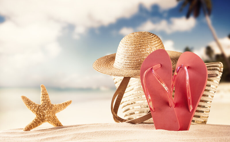 Beach Items on Sand — Beige