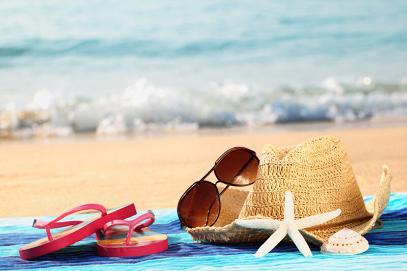 Beach Items on Towel