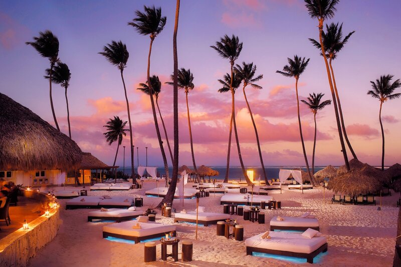 Beach Lounge at Sunset — Purple, Serene
