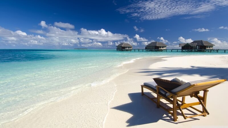 Beach Lounge Chair — Blue, Serene, Afternoon