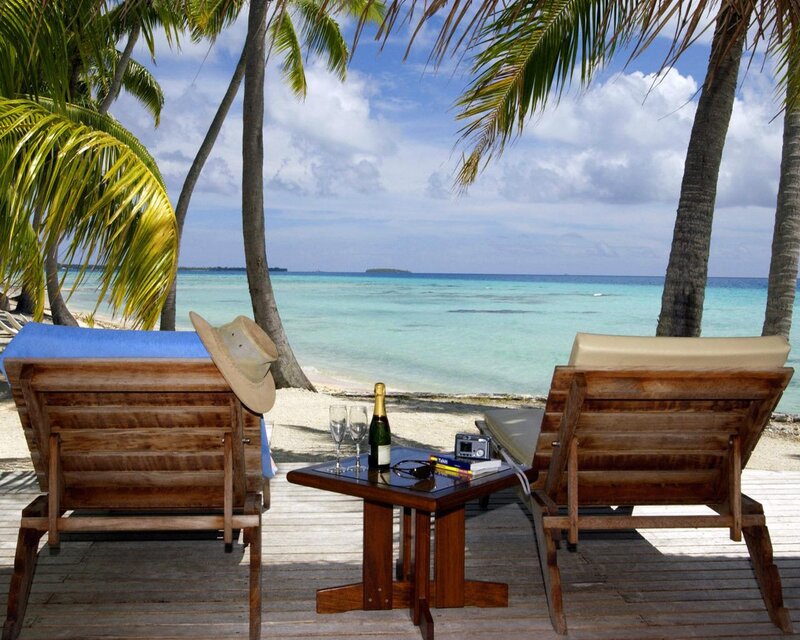 Beach Lounge Chairs — Blue, Relaxed, Afternoon