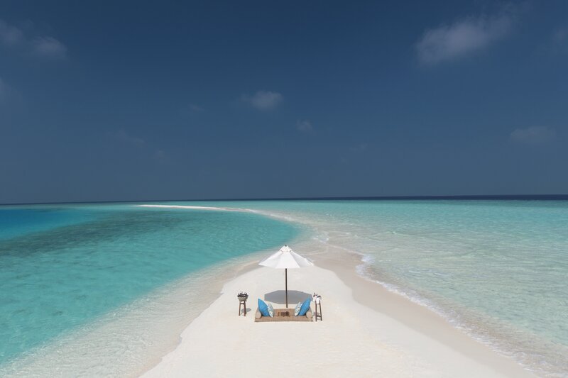 Beach Lounge on Sandbar — Blue