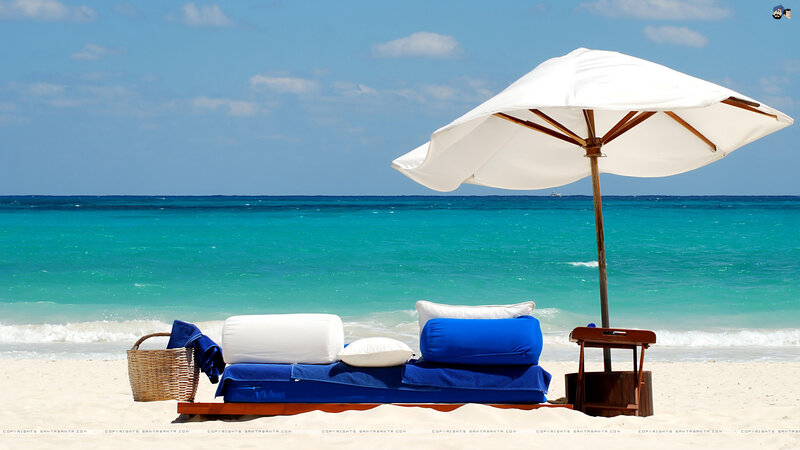 Beach Lounge with Umbrella