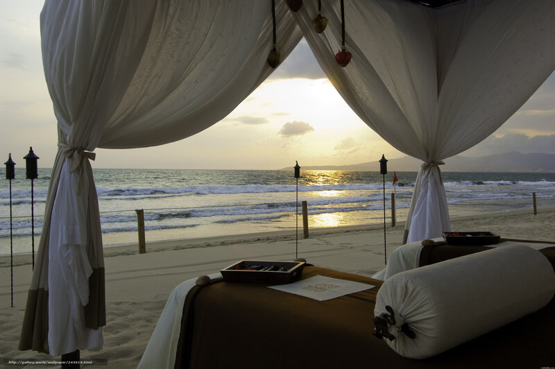 Beach Massage Setup — White, Serene
