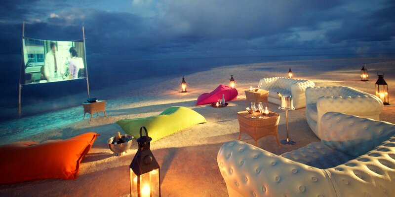 Beach Movie Night Setup