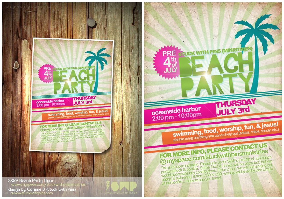 Beach party flyer design