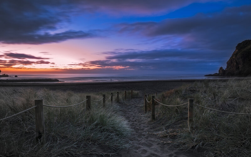 Beach Path at Dusk — Blue