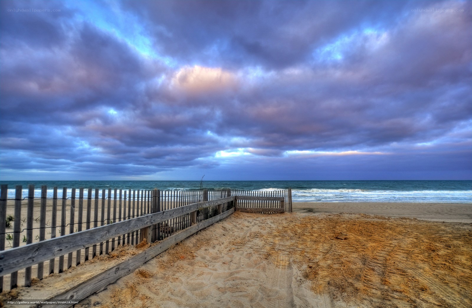 Beach path at dusk