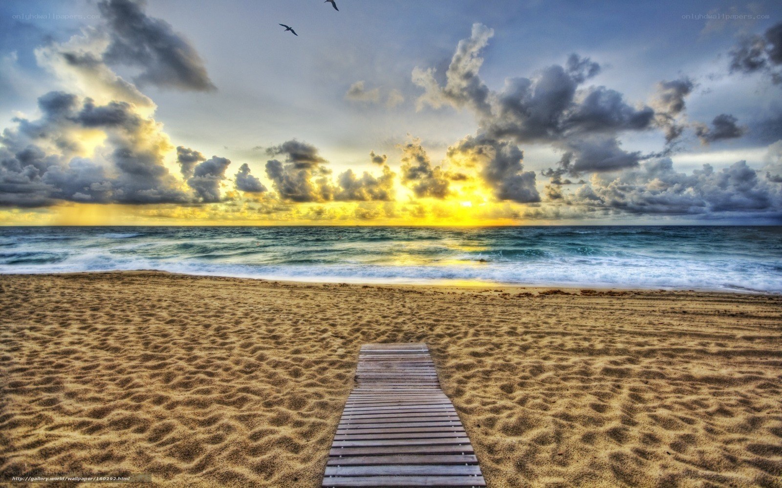 Beach path at sunset