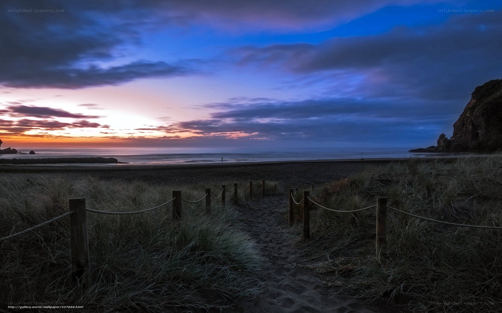 Beach path at twilight