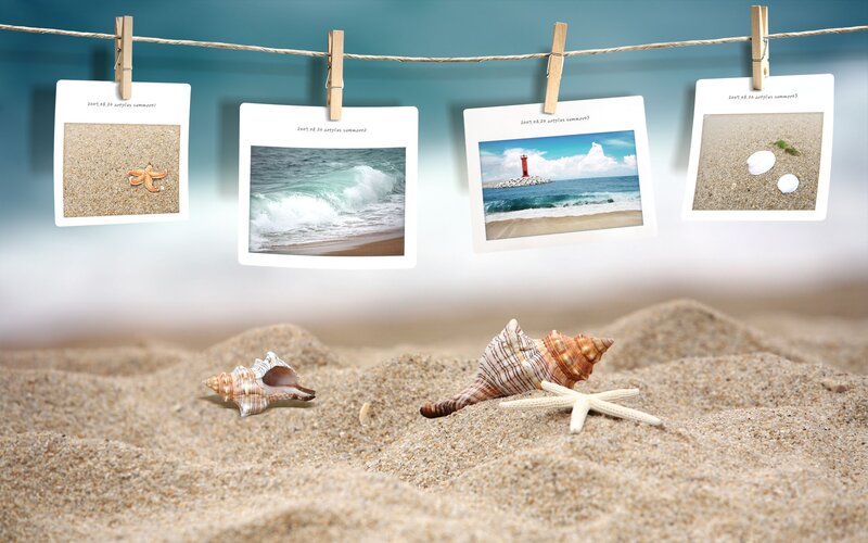 Beach Photos on Clothesline