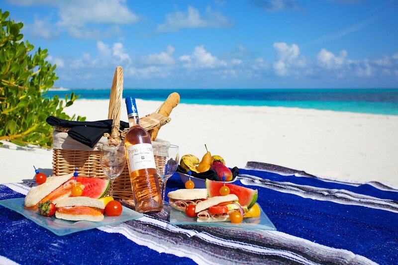 Beach Picnic Setup — Blue, Serene, Afternoon