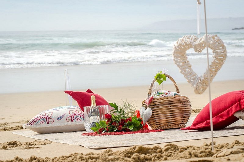 Beach Picnic Setup — White, Serene, Afternoon
