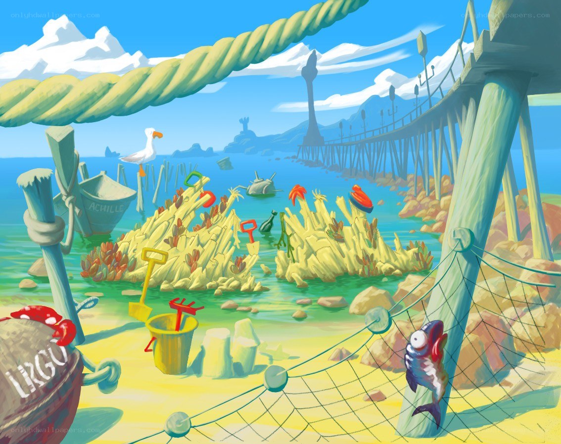beach playground scene