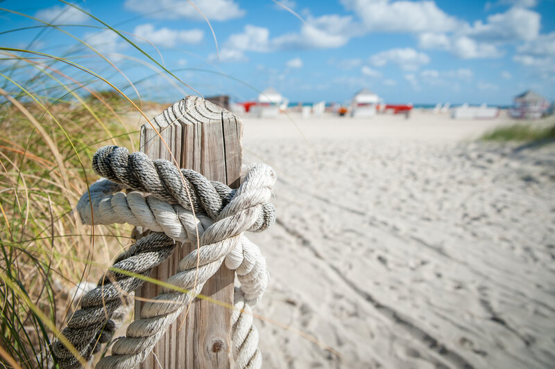 Beach post with rope