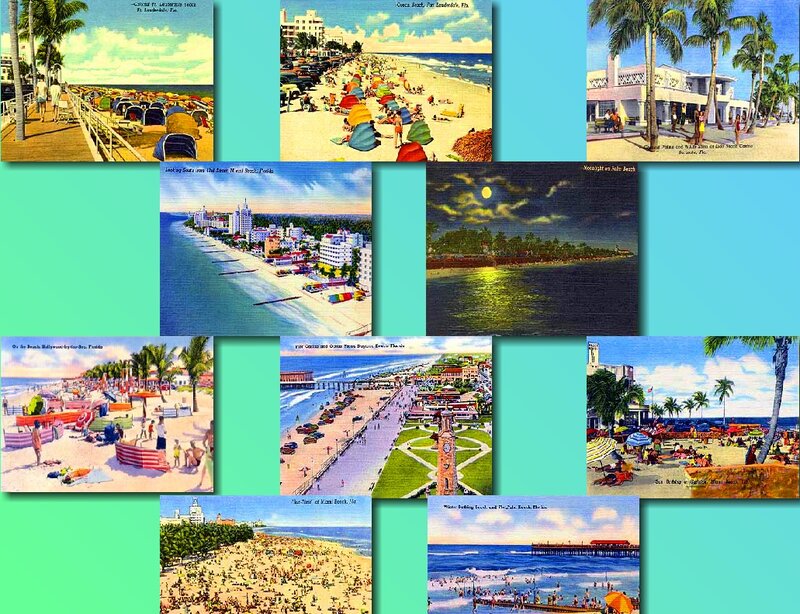 Beach Postcards Collage